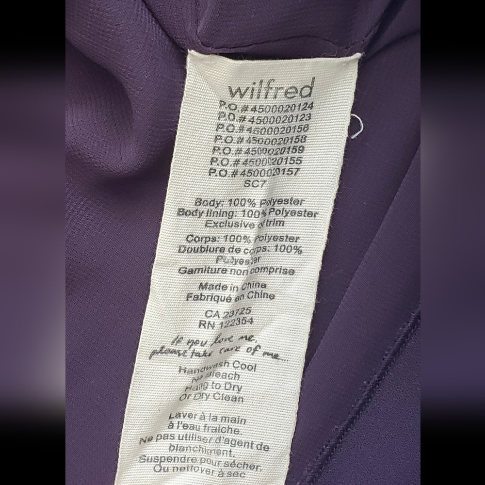 Wilfred Aritzia Sabine Mini Dress Eggplant Purple Size XXS - Picture 7 of 11